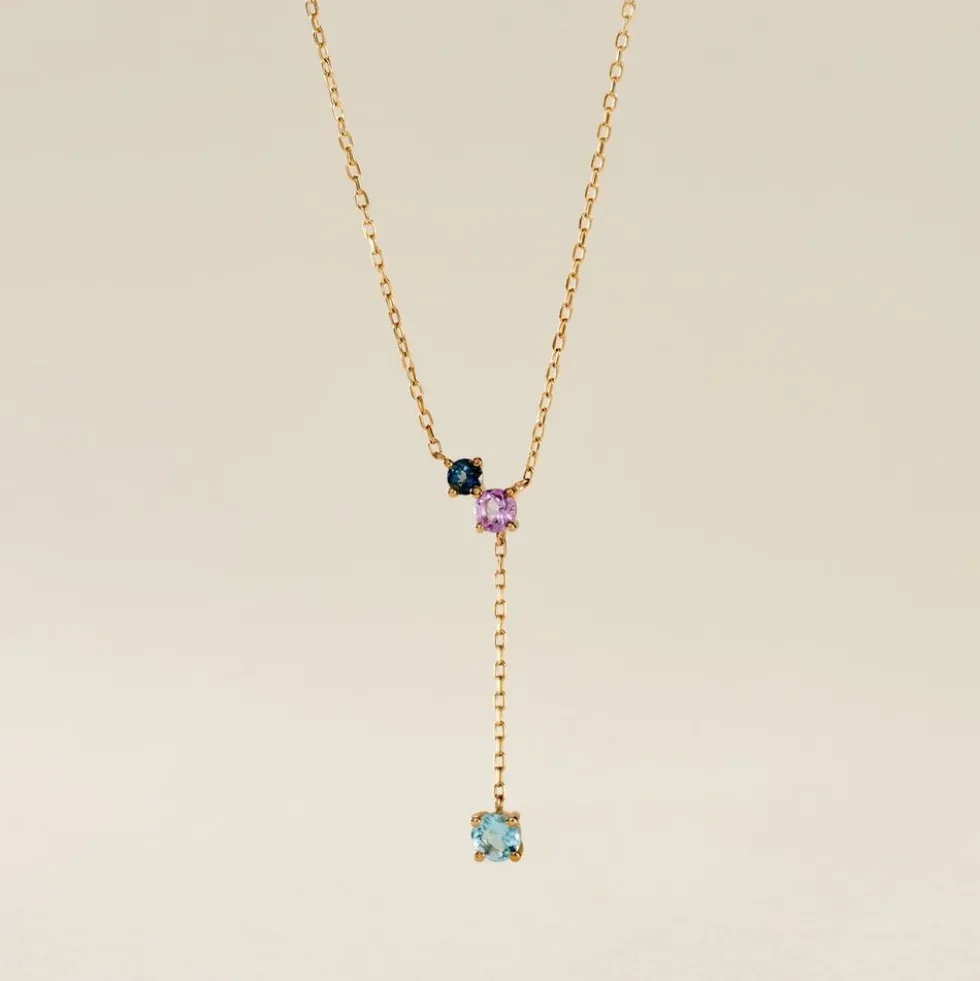 Collier Amaranta Or Jaune Topaze Améthyste