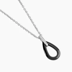 Collier Amaris Argent Blanc Céramique Et Oxyde De Zirconium