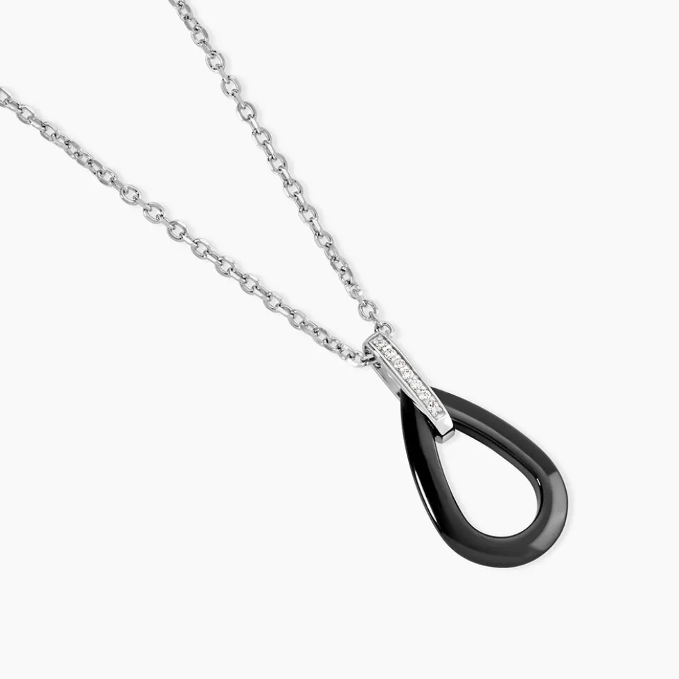 Collier Amaris Argent Blanc Céramique Et Oxyde De Zirconium