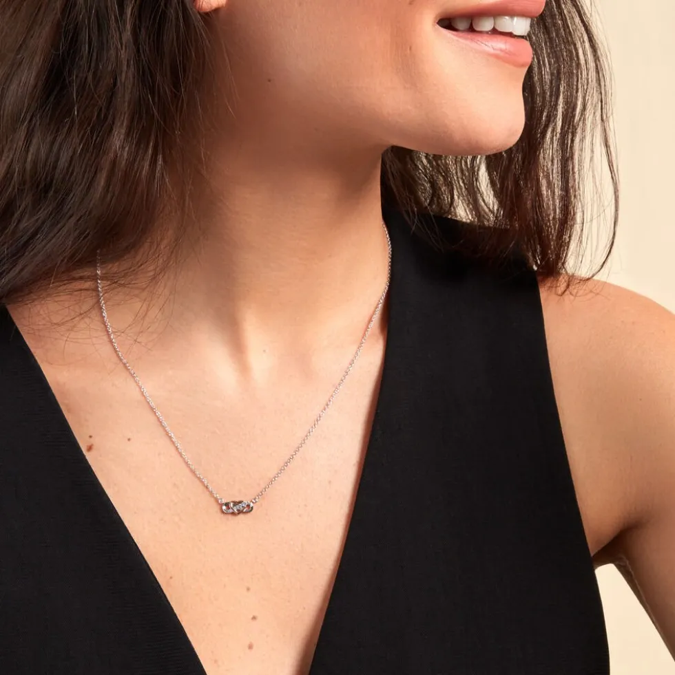 Collier Amuri Argent Bicolore Oxyde De Zirconium