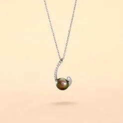 Collier Anais Or Blanc Perle De Culture Et Oxyde De Zirconium