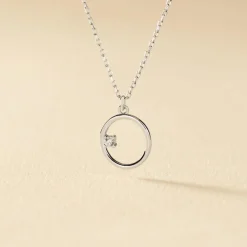 Collier Anas Argent Blanc Oxyde De Zirconium