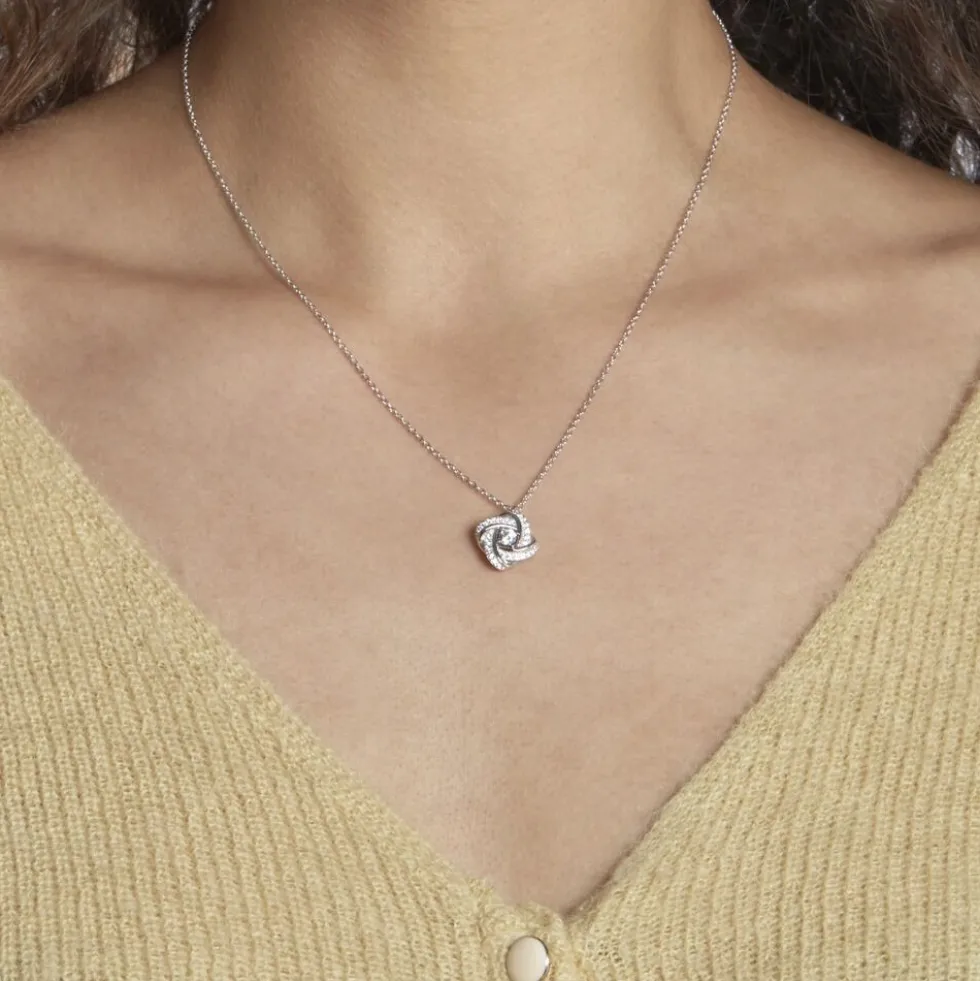 Collier Anasthase Argent Blanc Oxyde De Zirconium