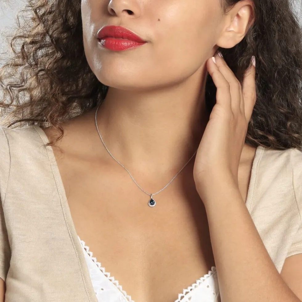 Collier Anatolie Or Blanc Topaze Et Oxyde De Zirconium