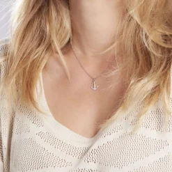 Collier Anchora Argent Blanc