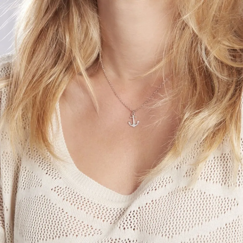 Collier Anchora Argent Blanc