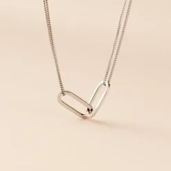 Collier Andrea Argent Blanc