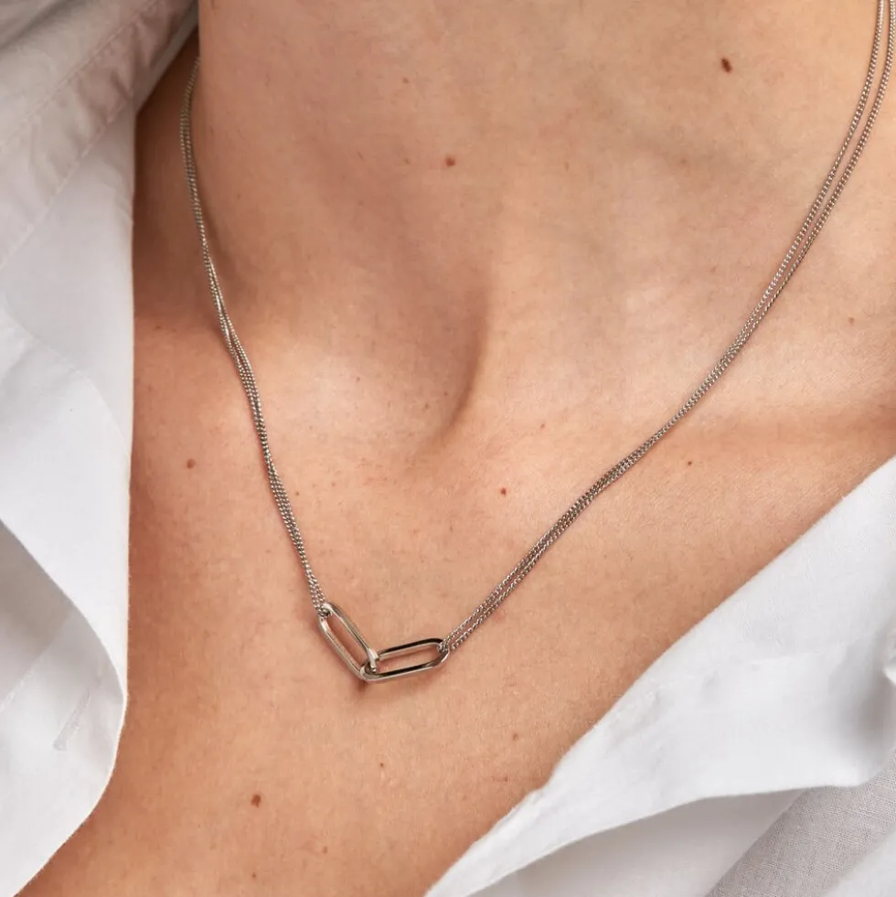 Collier Andrea Argent Blanc