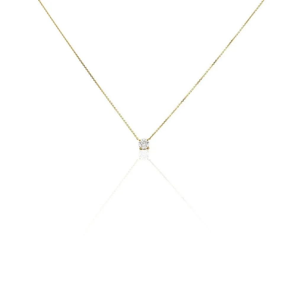 Collier Aphrodite Or Jaune Diamant Synthetique