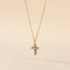 Collier Arene Croix Or Jaune Oxyde De Zirconium