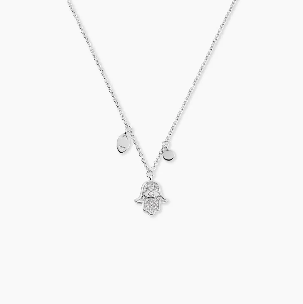 Collier Argent Basten Oxydes De Zirconium