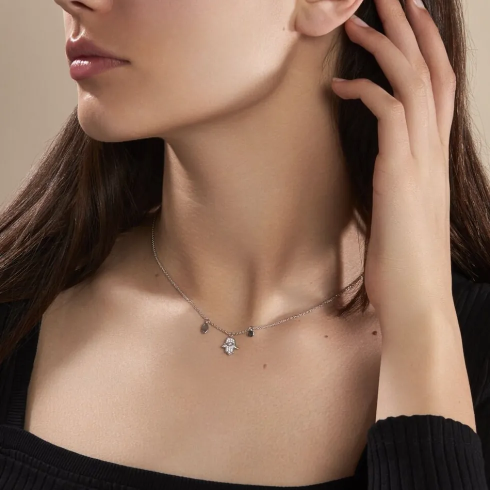 Collier Argent Basten Oxydes De Zirconium