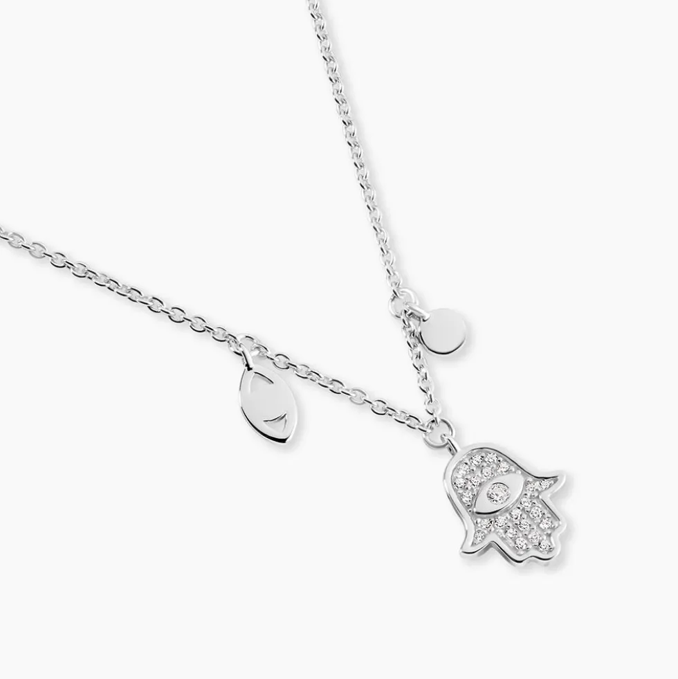Collier Argent Basten Oxydes De Zirconium