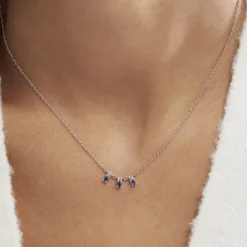 Collier Argent Blanc Augusts Oxydes De Zirconium