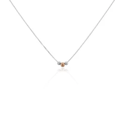 Collier Argent Blanc Bicolore Lemnos