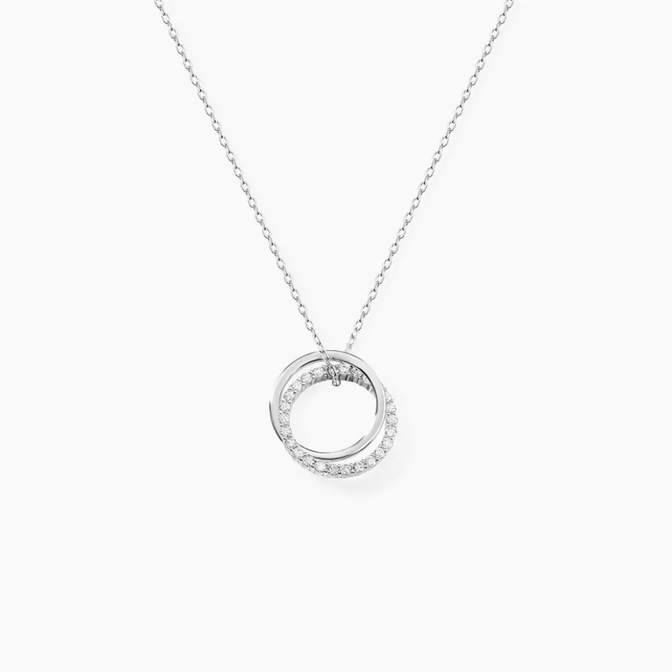 Collier Argent Blanc Circus Oxyde De Zirconium Maille