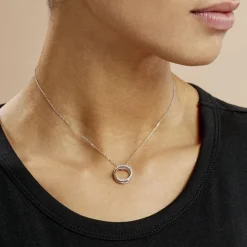 Collier Argent Blanc Circus Oxyde De Zirconium Maille