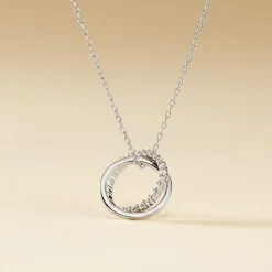 Collier Argent Blanc Circus Oxyde De Zirconium Maille