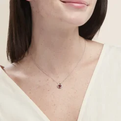 Collier Argent Blanc Clover Verre Oxydes De Zirconium