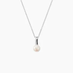 Collier Argent Blanc Kathy Perle De Culture