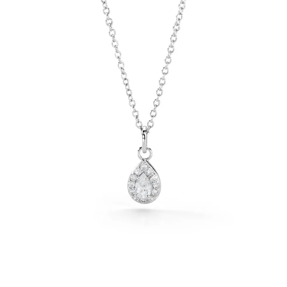 Collier Argent Blanc Tania Oxydes De Zirconium