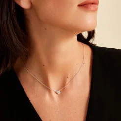 Collier Argent Dounyo Oxydes De Zirconium