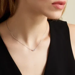 Collier Argent Eden Oxyde De Zirconiums
