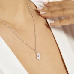 Collier Argent Guntrun Oxydes De Zirconium