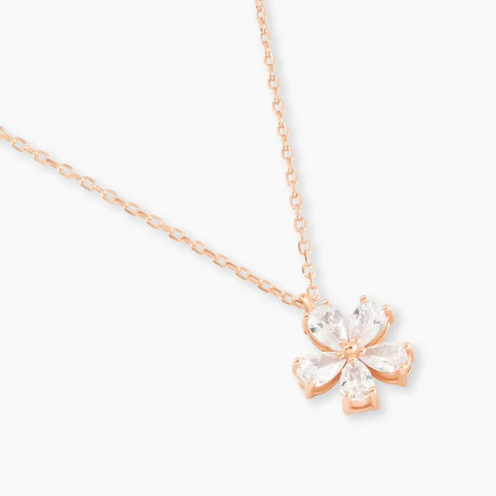 Collier Argent Rose Siriana Oxyde De Zirconium