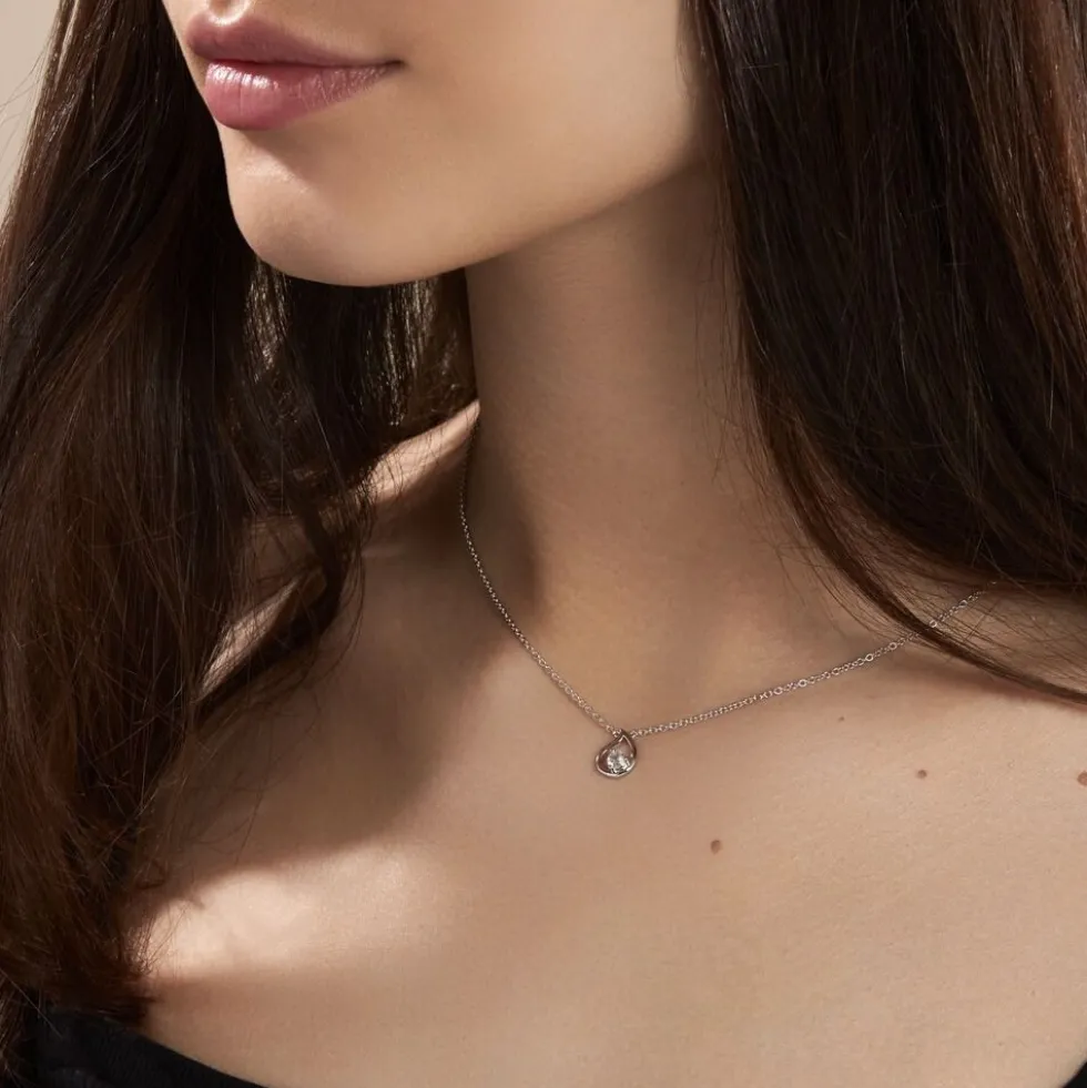 Collier Argent Sidonio Oxydes De Zirconium