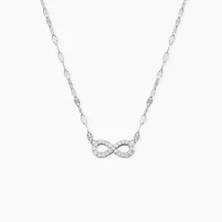 Collier Argent Wine Infini Oxydes De Zirconium