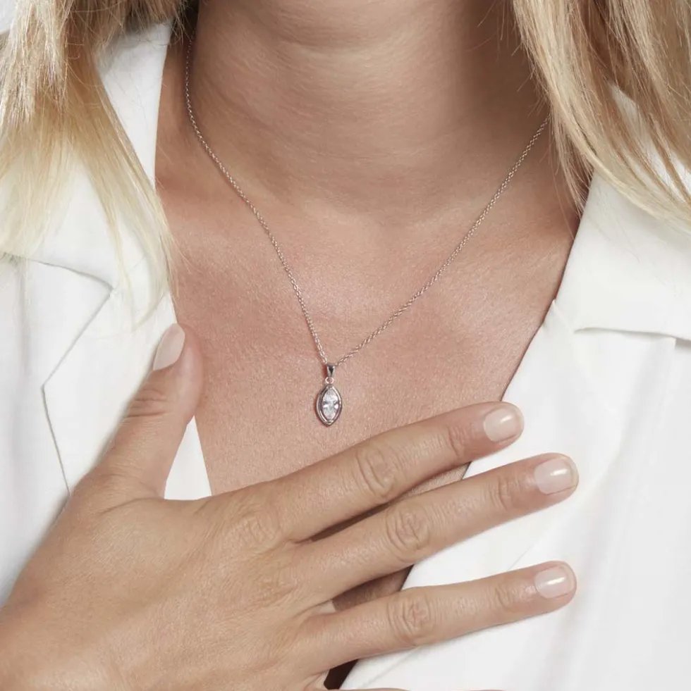 Collier Arone Argent Blanc Oxyde De Zirconium