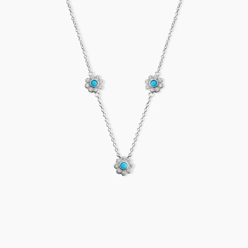 Collier Aurel Argent Blanc Turquoise Oxyde De Zirconium