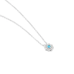 Collier Aurel Argent Blanc Turquoise Oxyde De Zirconium