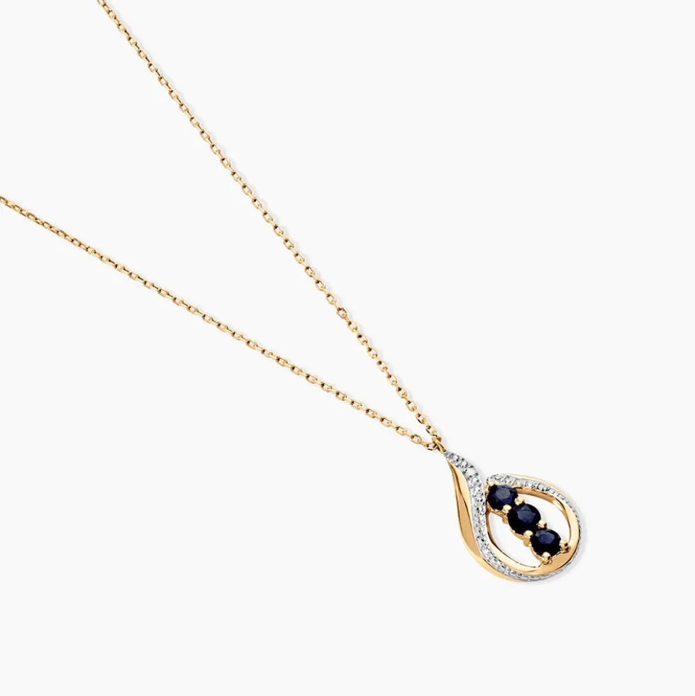 Collier Aurora Or Jaune Saphir Et Diamant