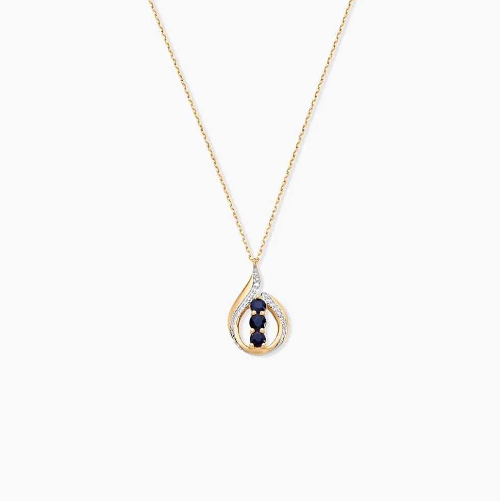 Collier Aurora Or Jaune Saphir Et Diamant