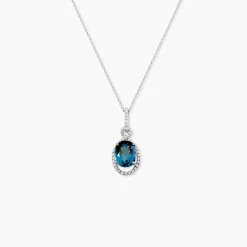 Collier Ayanna Or Blanc Topaze Et Oxyde De Zirconium