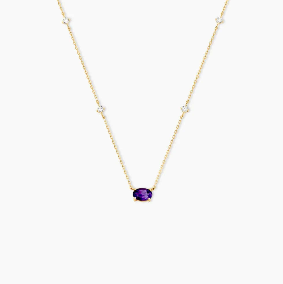 Collier Ayomide Or Jaune Améthyste Oxyde De Zirconium
