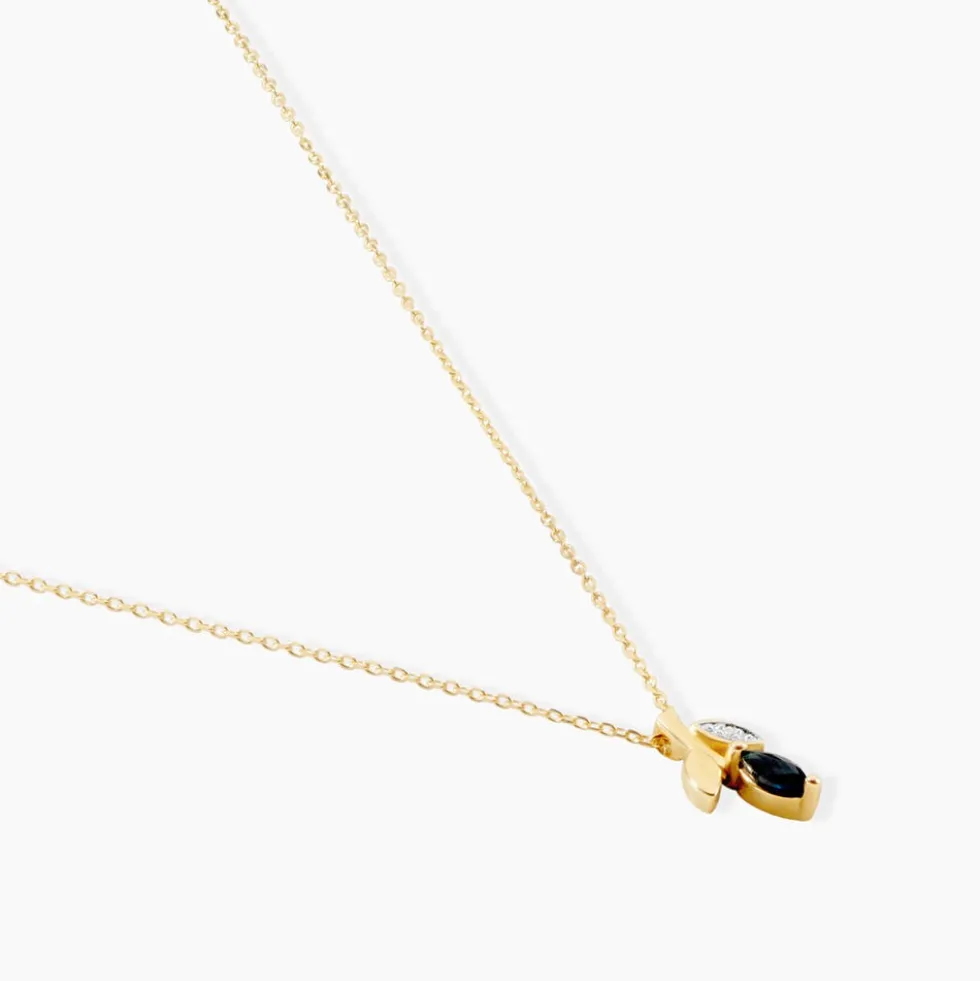 Collier Bendt Or Jaune Saphir Diamant