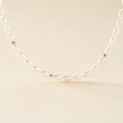 Collier Billes Or Jaune Perle De Culture