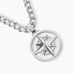 Collier Boss North Acier Blanc