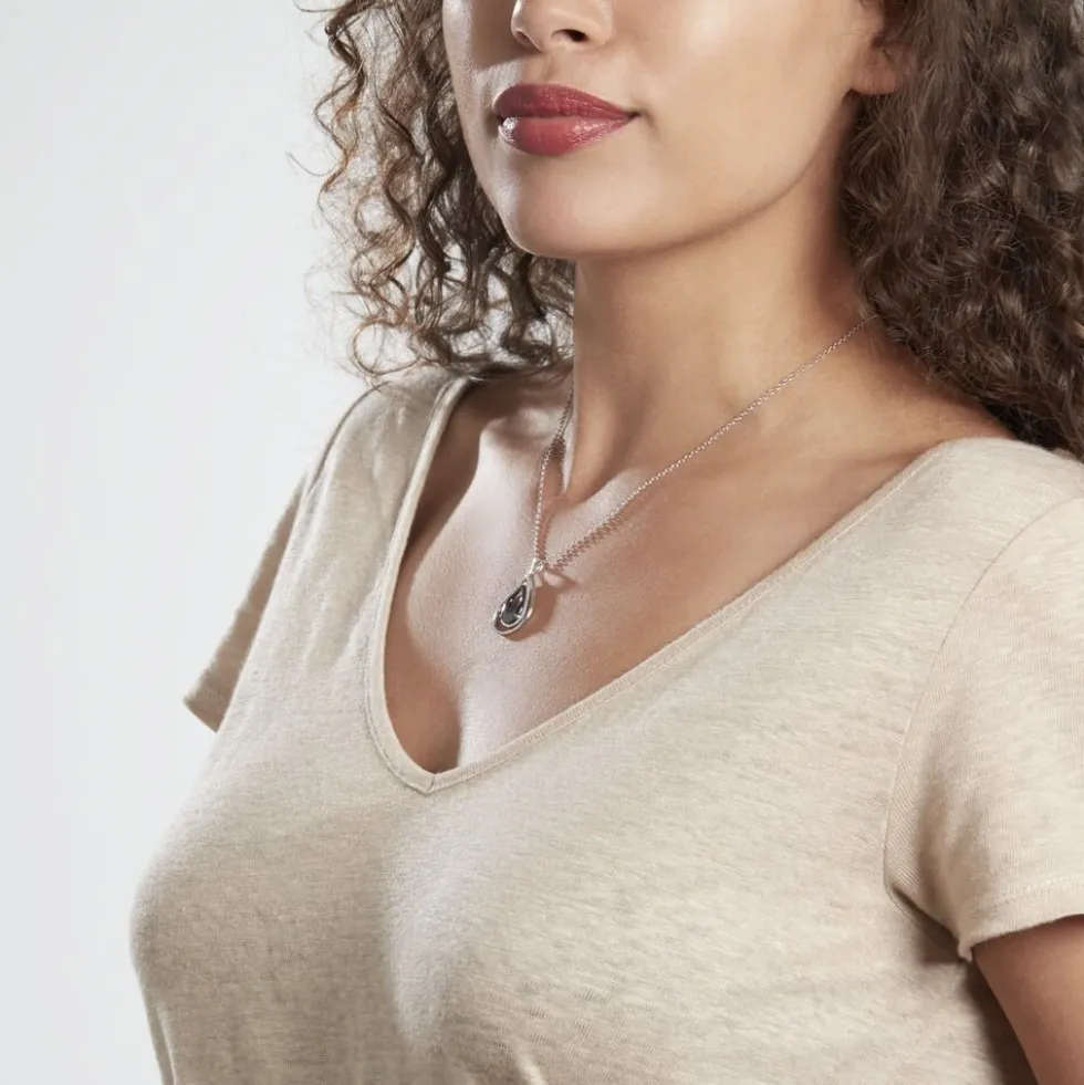 Collier Brewen Argent Blanc Céramique Et Oxyde De Zirconium
