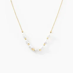 Collier Bron Or Jaune Perle De Culture