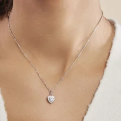 Collier Calvi Argent Blanc Oxyde De Zirconium