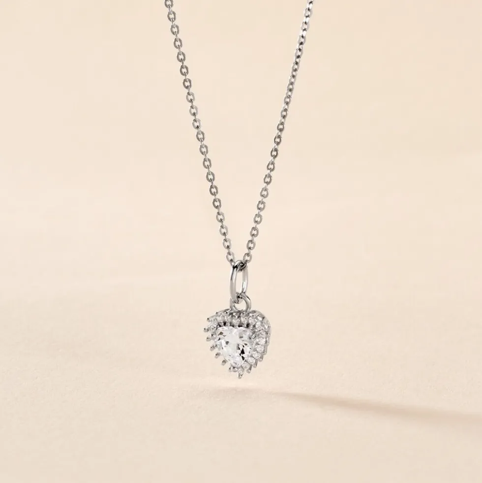 Collier Calvi Argent Blanc Oxyde De Zirconium