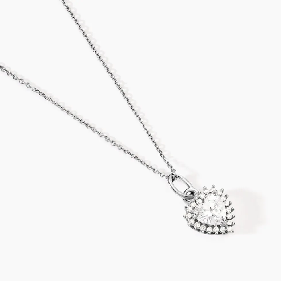 Collier Calvi Argent Blanc Oxyde De Zirconium