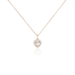 Collier Calvi Argent Rose Oxyde De Zirconium