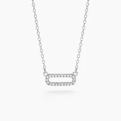 Collier Canelle Argent Blanc Oxyde De Zirconium