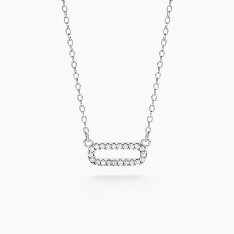 Collier Canelle Argent Blanc Oxyde De Zirconium