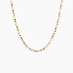 Collier Capucin Or Jaune Maille Marine Plate